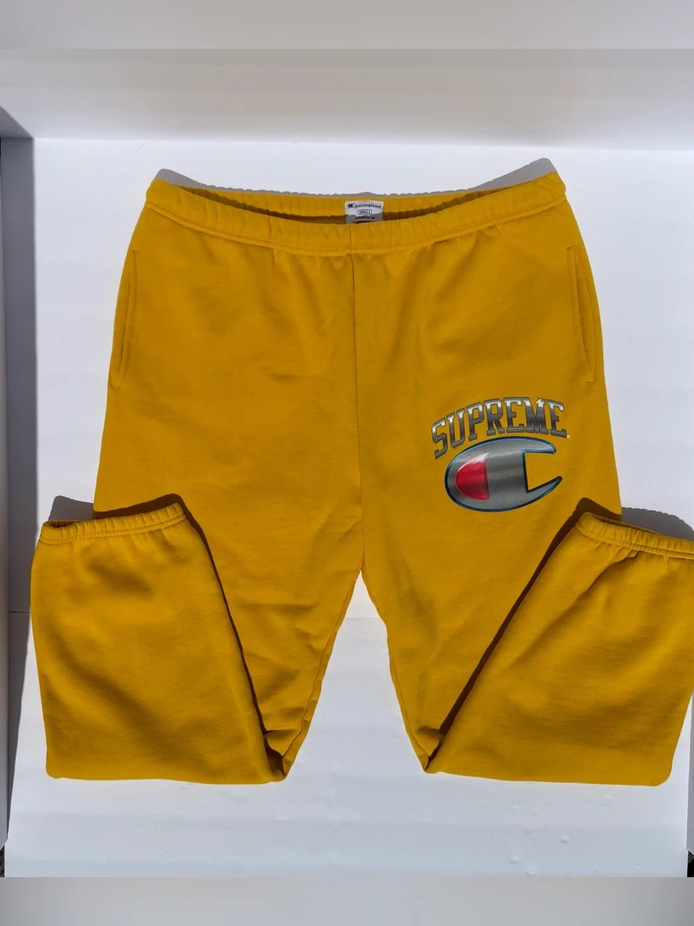Supreme Champion Chrome Sweatpants in Gold *AUTHENTIC & RARE*